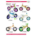 Bicicleta de equilibrio de madera de los niños, marco de madera colorido de la historieta, nuevo diseño 2016